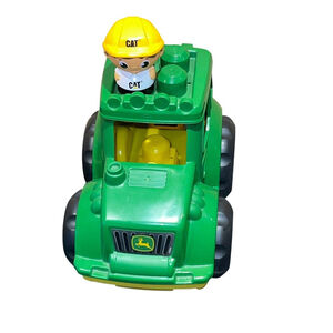 Mega Bloks John Deere Tractor Truck CAT Figure Building Toy Collectible 9"x7"x6"